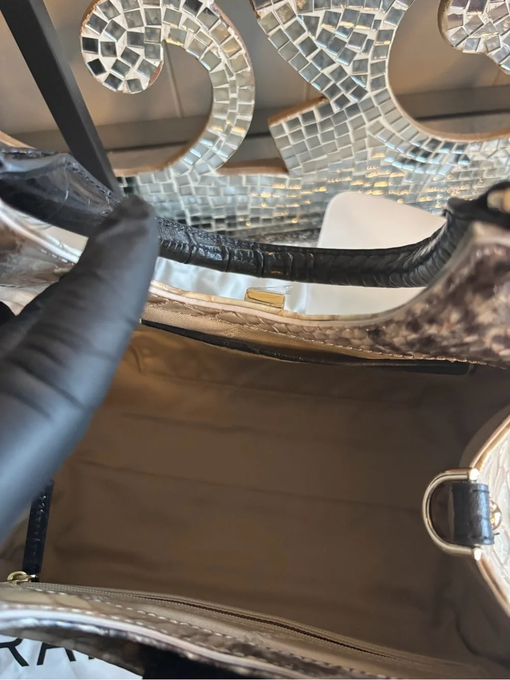 ⭐️Brahmin‎ Satchel in Black and Cream